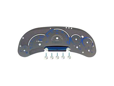 US Speedo Stainless Edition Gauge Face; MPH; Blue (2006 Sierra 1500)