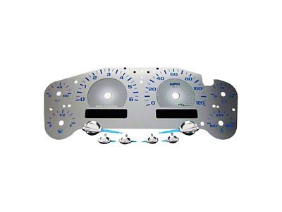 US Speedo Stainless Edition Gauge Face; MPH; Blue (07-13 Sierra 1500)