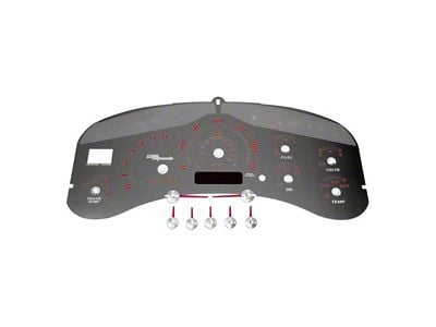 US Speedo Stainless Edition Gauge Face; MPH; Red (99-02 Sierra 1500 w/ Transmission Temperature Gauge)