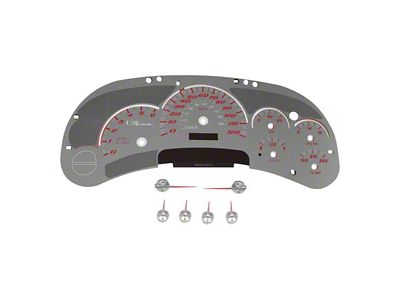 US Speedo Stainless Edition Gauge Face; MPH; Red (03-05 Sierra 1500)