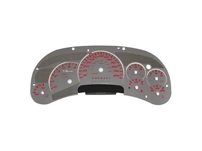 US Speedo Stainless Edition Gauge Face; MPH; Red (2006 Sierra 1500 w/ Transmission Temperature Gauge)