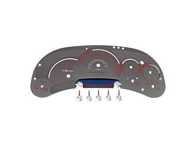 US Speedo Stainless Edition Gauge Face; MPH; Red (2006 Sierra 1500)