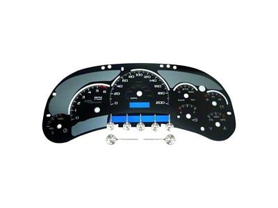 US Speedo Stealth Edition Gauge Face; MPH (03-05 Sierra 1500 w/ Transmission Temperature Gauge)