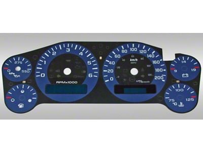 US Speedo Daytona Edition Gauge Face; KMH; Blue (07-14 6.0L Sierra 2500 HD)