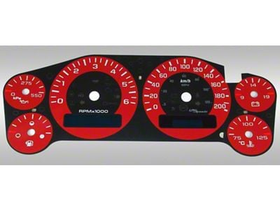 US Speedo Daytona Edition Gauge Face; KMH; Red (07-14 6.0L Sierra 3500 HD)