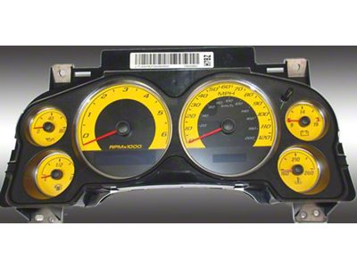 US Speedo Daytona Edition Gauge Face; KMH; Yellow (07-14 6.0L Sierra 3500 HD)