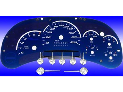 US Speedo Aqua Edition Gauge Face; KMH (2006 Silverado 1500)