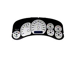 US Speedo Daytona Edition Gauge Face; MPH; Silver (99-02 Silverado 1500 w/ Transmission Temperature Gauge)