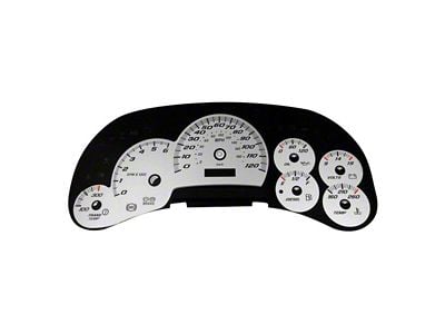 US Speedo Daytona Edition Gauge Face; MPH; Silver (03-05 Silverado 1500 w/ Transmission Temperature Gauge)