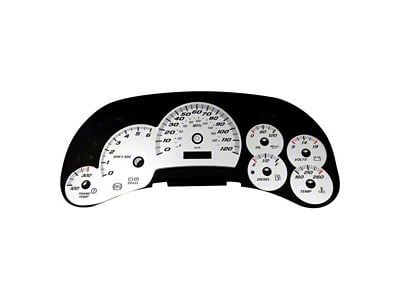 US Speedo Daytona Edition Gauge Face; MPH; White (03-05 Silverado 1500 w/ Transmission Temperature Gauge)