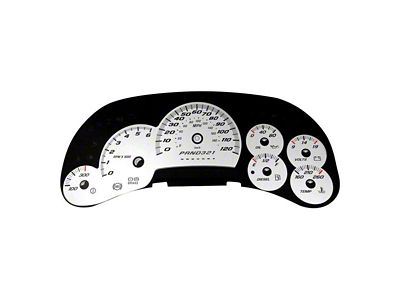 US Speedo Daytona Edition Gauge Face; MPH; White (2006 Silverado 1500 w/ Transmission Temperature Gauge)