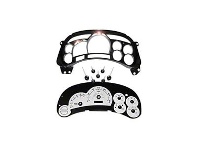 US Speedo Escalade Edition Gauge Cluster Kit; MPH; Silver (03-05 Silverado 1500)