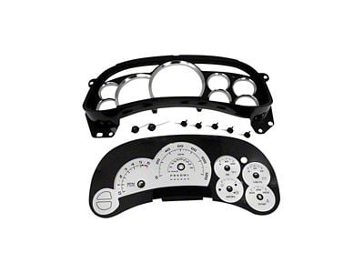 US Speedo Escalade Edition Gauge Cluster Kit; MPH; Silver (2006 Silverado 1500)