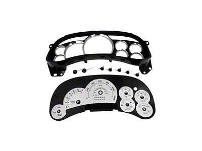 US Speedo Escalade Edition Gauge Cluster Kit; MPH; Silver (2006 Silverado 1500 w/ Transmission Temperature Gauge)