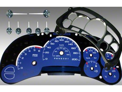 US Speedo Escalade Edition Gauge Face; KMH; Blue (2006 Silverado 1500)