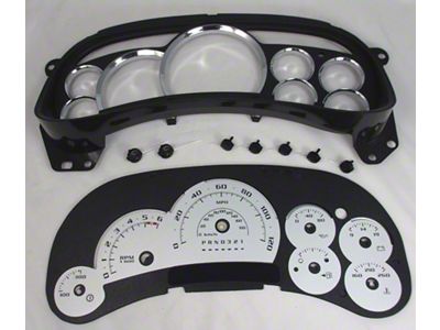 US Speedo Escalade Edition LED Ready Gauge Face; MPH; Silver (2006 Silverado 1500 w/ Transmission Temperature Gauge)