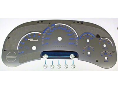 US Speedo Stainless Edition Gauge Face; KMH; Blue (2006 Silverado 1500)