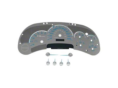 US Speedo Stainless Edition Gauge Face; MPH; Blue (03-05 Silverado 1500)