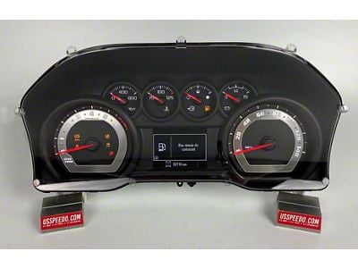 US Speedo Stainless Edition Gauge Face; MPH; Red (19-25 Silverado 1500 Custom Trail Boss)