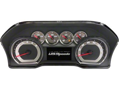 US Speedo Stainless Edition Gauge Face; MPH; Red (19-24 Silverado 1500 LT, LT Trail Boss, RST)