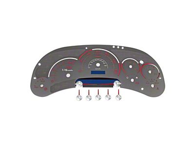 US Speedo Stainless Edition Gauge Face Style 2; MPH; Red (03-05 Silverado 1500)