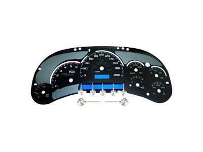 US Speedo Stealth Edition Gauge Face; MPH (03-05 Silverado 1500 w/ Transmission Temperature Gauge)