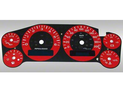 US Speedo Daytona Edition Gauge Face; KMH; Red (07-14 6.0L Silverado 2500 HD)