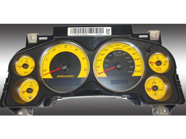 US Speedo Daytona Edition Gauge Face; KMH; Yellow (07-14 Yukon)