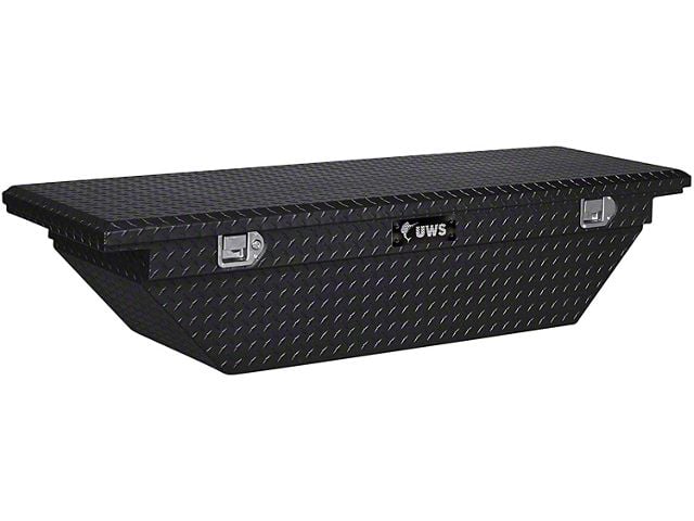 UWS 63-Inch Aluminum Low Profile Angled Crossover Tool Box; Gloss Black (15-24 Colorado)