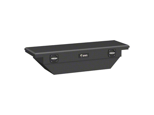 UWS 63-Inch Aluminum Low Profile Secure Lock Angled Tool Box; Matte Black (15-24 Colorado)