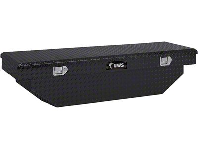 UWS 63-Inch Aluminum Angled Crossover Tool Box; Gloss Black (00-11 Dakota w/ 5.4-Foot Box)