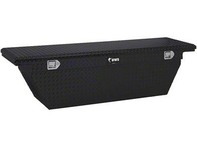 UWS 69-Inch Aluminum Deep Angled Crossover Tool Box; Gloss Black (97-24 F-150 Styleside w/ 6-1/2-Foot & 8-Foot Bed)