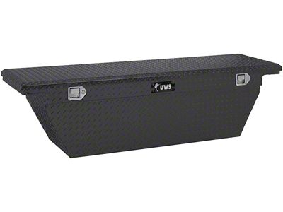 UWS 69-Inch Aluminum Deep Angled Crossover Tool Box; Matte Black (97-24 F-150 Styleside w/ 6-1/2-Foot & 8-Foot Bed)