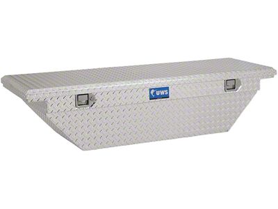 UWS 69-Inch Aluminum Low Profile Angled Crossover Tool Box; Bright (97-24 F-150 Styleside w/ 6-1/2-Foot & 8-Foot Bed)