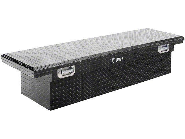 UWS 69-Inch Aluminum Crossover Tool Box with Pull Handles; Gloss Black (09-24 RAM 1500 w/o RAM Box)