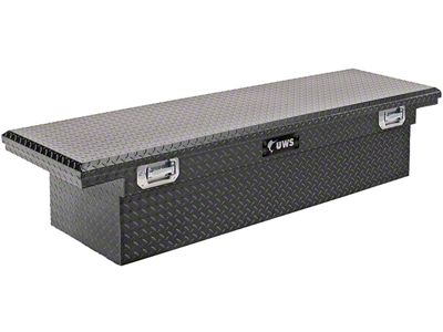 UWS 69-Inch Aluminum Crossover Tool Box with Pull Handles; Matte Black (09-24 RAM 1500 w/o RAM Box)