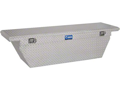 UWS 69-Inch Aluminum Deep Angled Crossover Tool Box; Bright (09-24 RAM 1500 w/o RAM Box)