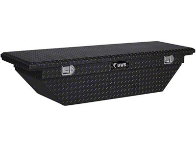 UWS 69-Inch Aluminum Low Profile Angled Crossover Tool Box; Gloss Black (10-18 RAM 2500 w/o RAM Box)