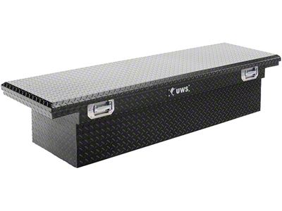 UWS 69-Inch Aluminum Crossover Tool Box with Pull Handles; Gloss Black (10-18 RAM 3500 w/ 8-Foot Box)