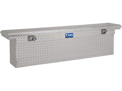 UWS 69-Inch Aluminum Deep Slim Low Profile Crossover Tool Box; Bright (10-18 RAM 3500 w/o RAM Box)