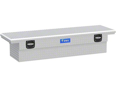UWS 69-Inch Aluminum Low Profile Secure Lock Crossover Tool Box; Bright (10-18 RAM 3500 w/ 8-Foot Box)