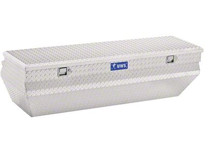 UWS 55-Inch Aluminum Wedge Angled Utility Chest Tool Box; Bright (04-25 Sierra 1500 Crew Cab)