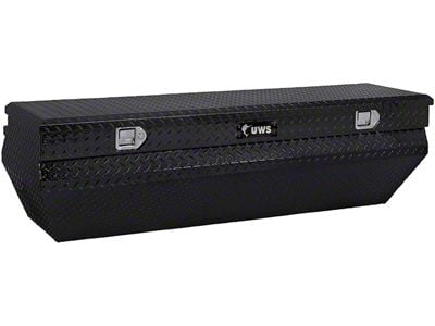 UWS 55-Inch Aluminum Wedge Angled Utility Chest Tool Box; Gloss Black (04-25 Sierra 1500 Crew Cab)