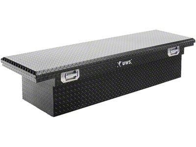 UWS 69-Inch Aluminum Crossover Tool Box with Pull Handles; Gloss Black (99-25 Sierra 1500 Fleetside)