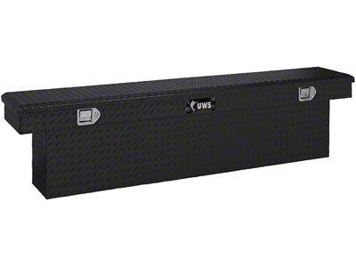 UWS 69-Inch Aluminum Deep Slim-Line Crossover Tool Box; Gloss Black (99-24 Sierra 1500 Fleetside)