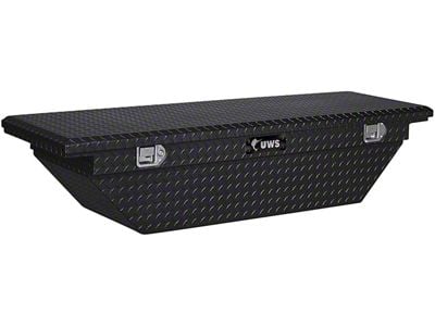 UWS 69-Inch Aluminum Low Profile Angled Crossover Tool Box; Gloss Black (99-25 Sierra 1500)