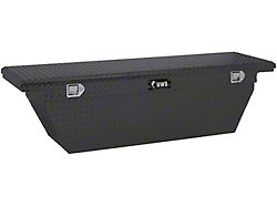 UWS 69-Inch Aluminum Deep Angled Crossover Tool Box; Matte Black (07-24 Sierra 2500 HD)