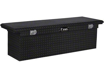 UWS 69-Inch Aluminum Deep Low Profile Crossover Tool Box; Gloss Black (07-24 Sierra 2500 HD)