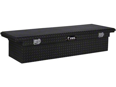 UWS 69-Inch Aluminum Low Profile Crossover Tool Box; Gloss Black (07-24 Silverado 3500 HD)