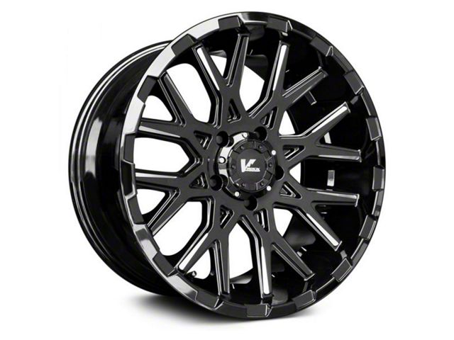 V-Rock Off-Road Wheels Recoil Gloss Black Milled 6-Lug Wheel; 20x9.5; -5mm Offset (99-06 Silverado 1500)
